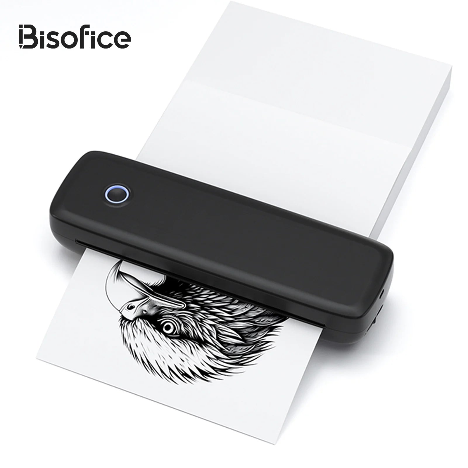 Portable Printer Wireless for Travel, Bluetooth Thermal Printer Compatible with Ios, Android, Laptop, Inkless Mobile Printer for Office, Home, School