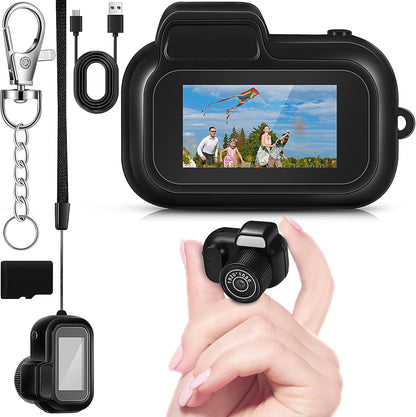 Retro Mini Camera with Screen Indoor Home Outdoor 1080P HD Portable Very Small Camera Video Support